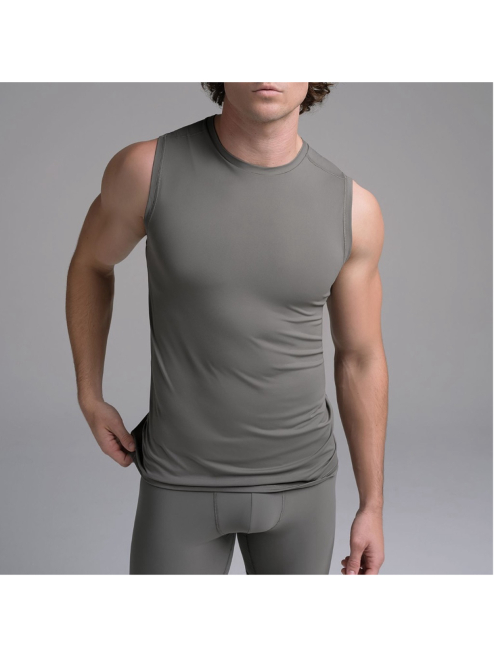 SKIMS Gray Flex Muscle Tank Top Men's Size XXL Sleeveless Crew Neck Athleisure